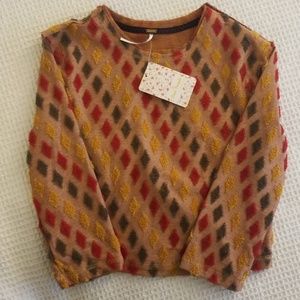 NWT Free People quarter sleeve crop top